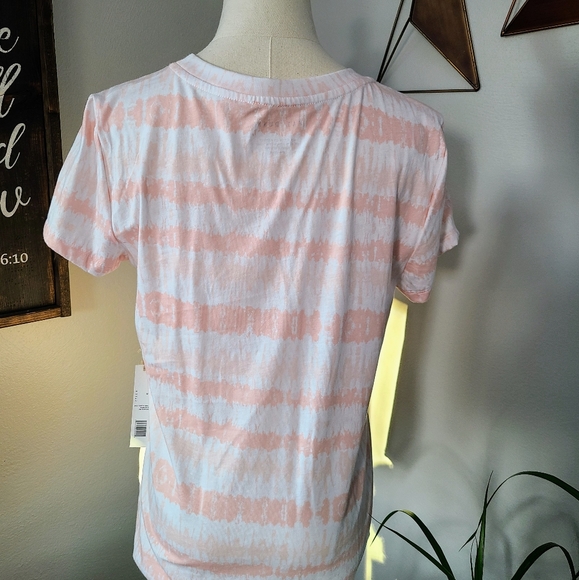 Sold NWT Rae Dunn 'DOG MAMA' Striped Dyed T-shirt - Size Medium - Picture 4 of 9